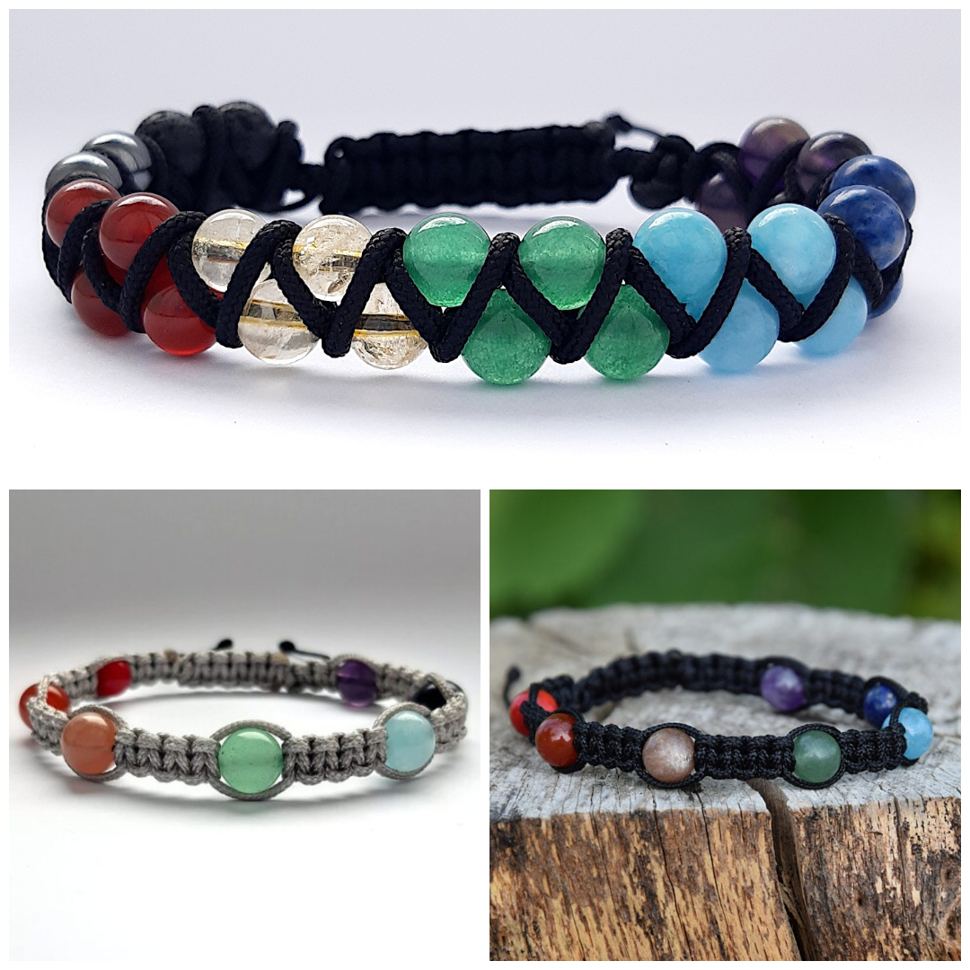 Bransoletki męskie dla czakr z kamieni naturalnych z Kręgu Mocy od Elżbiety Wolnej