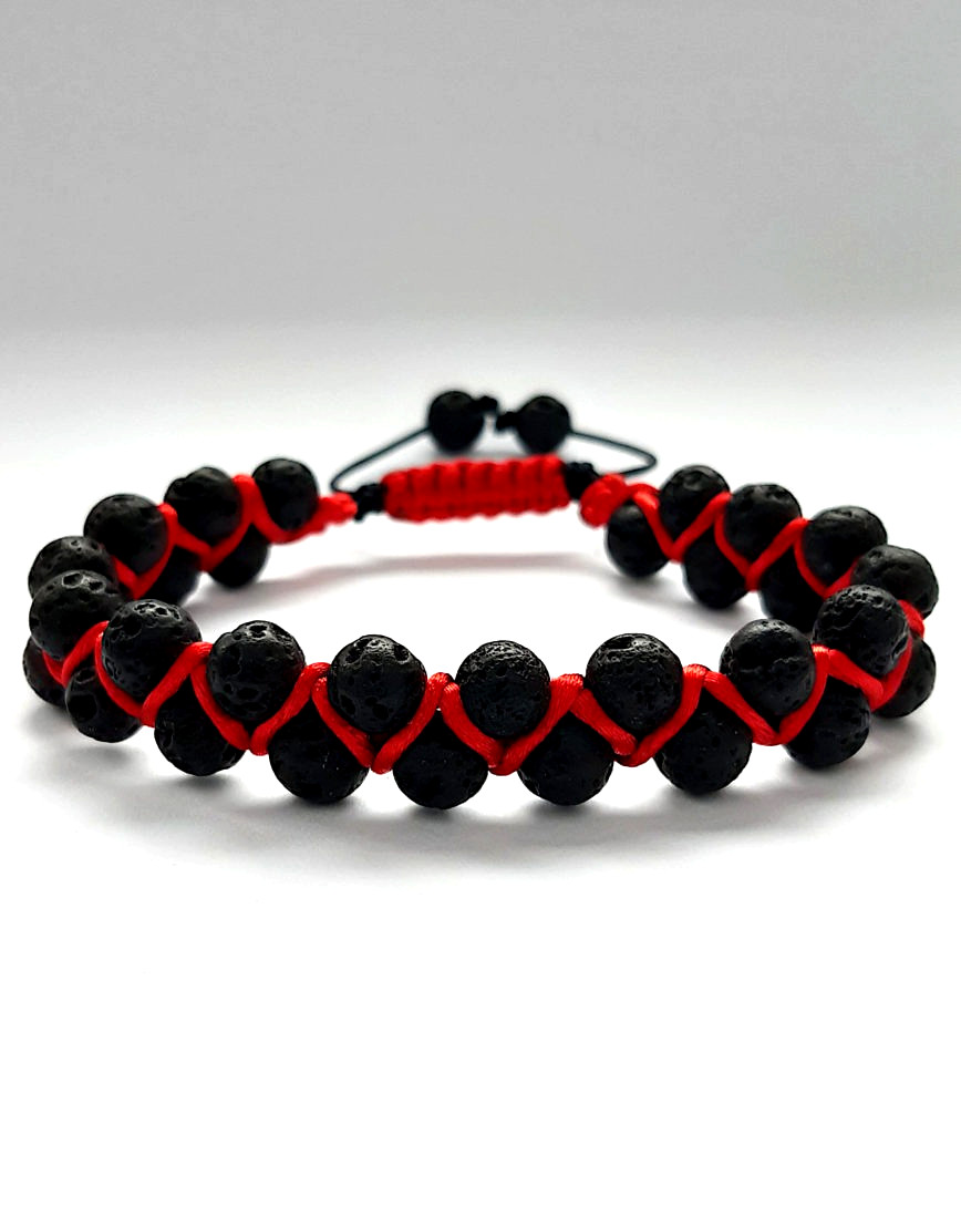 Lawa wulkaniczna bransoletka damska